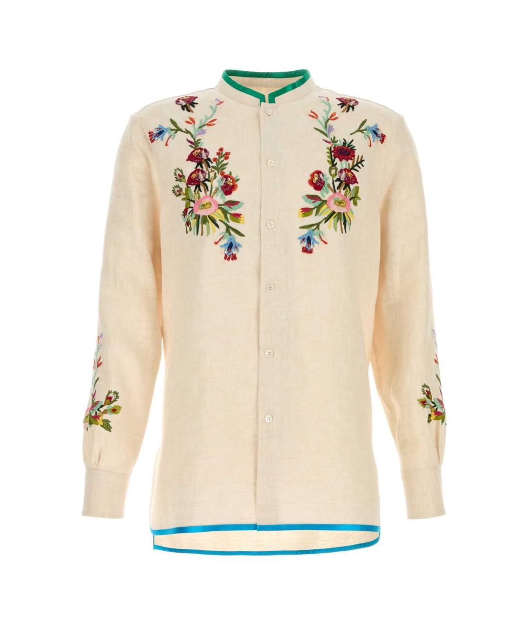 VALENTINO Бежевая льняная кэжуал рубашка, фото 1