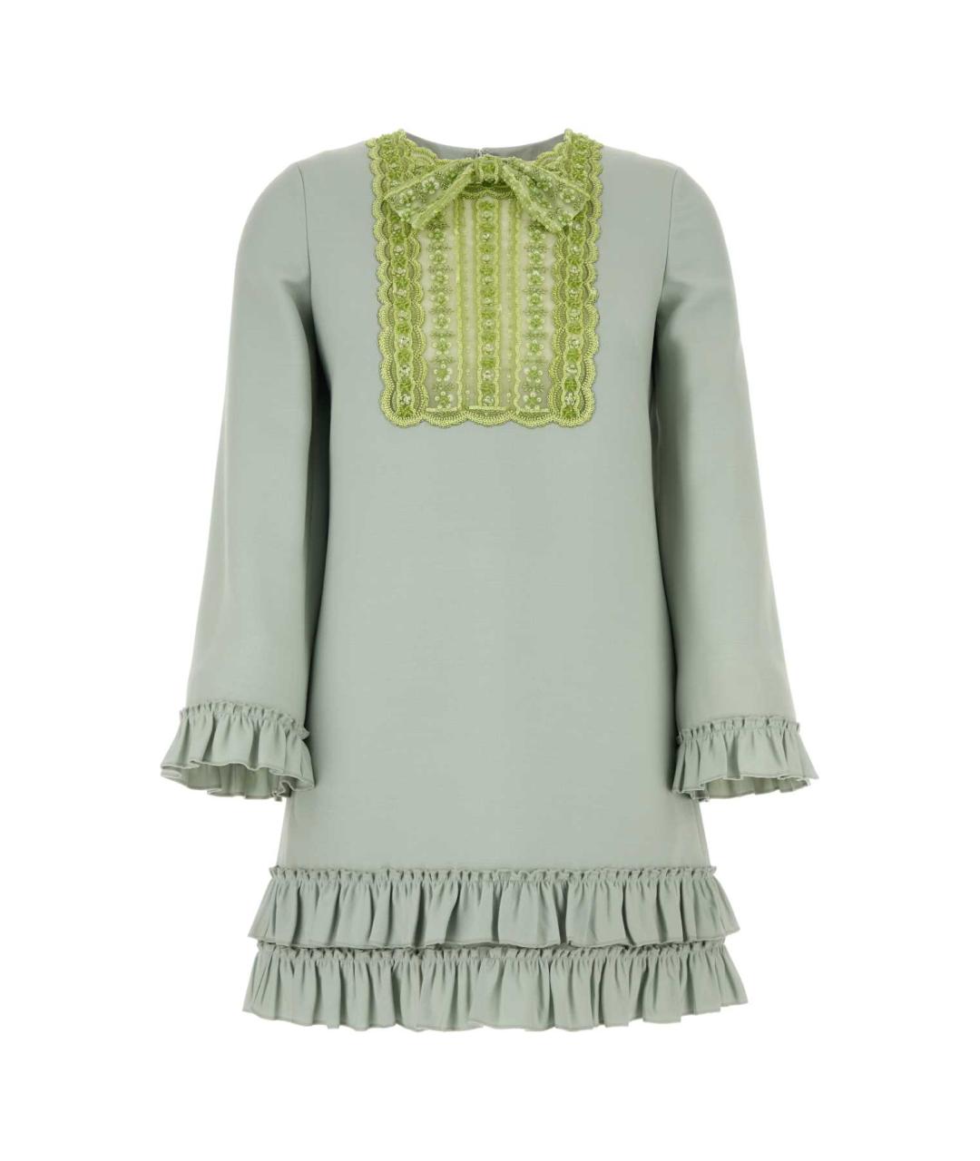 VALENTINO Зеленые шерстяное повседневное платье, фото 1