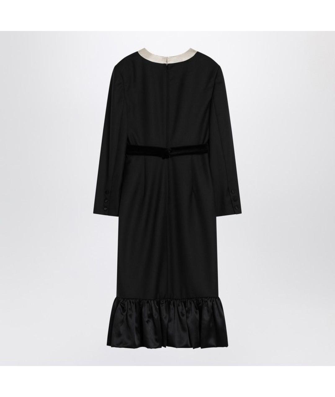 VALENTINO Черное шерстяное повседневное платье, фото 2