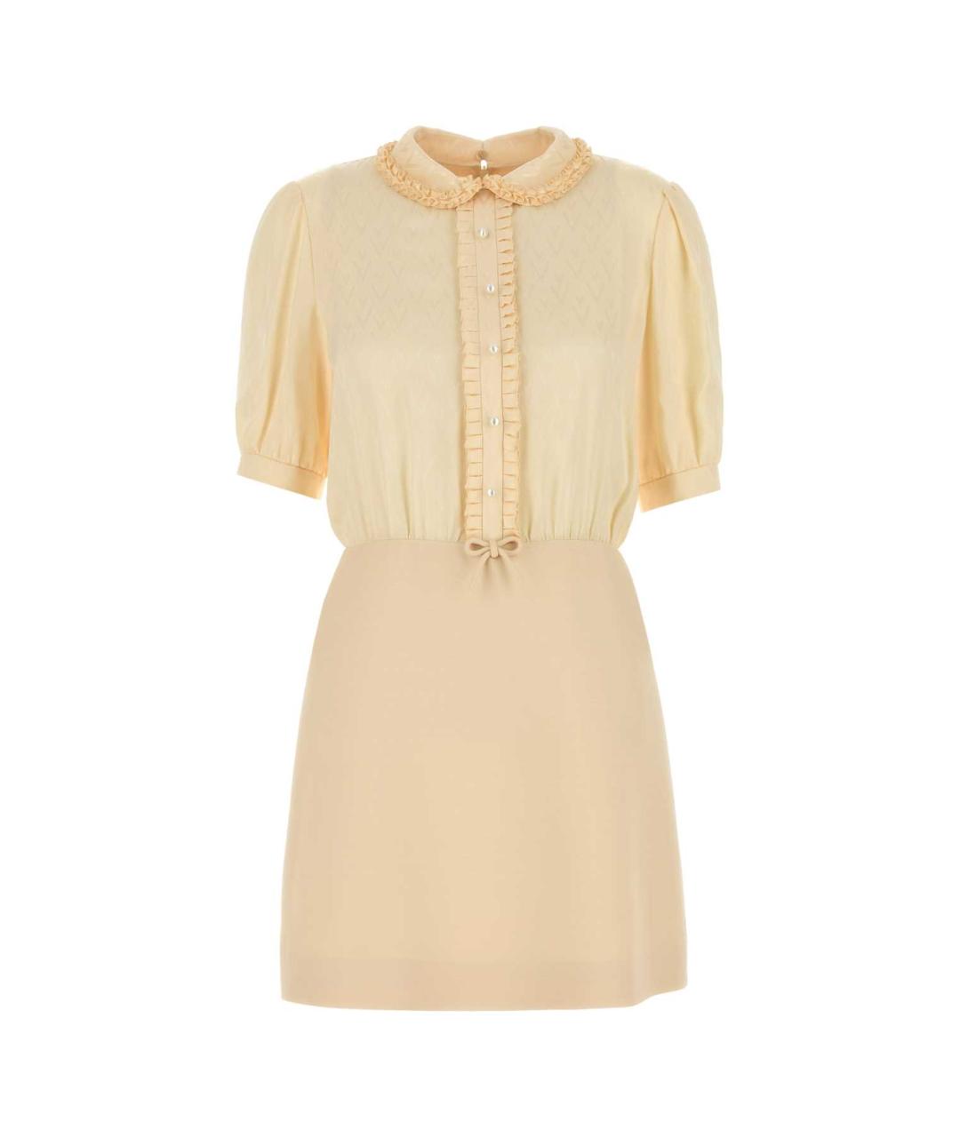 VALENTINO Бежевое шерстяное повседневное платье, фото 1