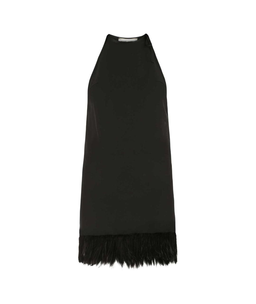 SAINT LAURENT Черное вискозное вечернее платье, фото 1