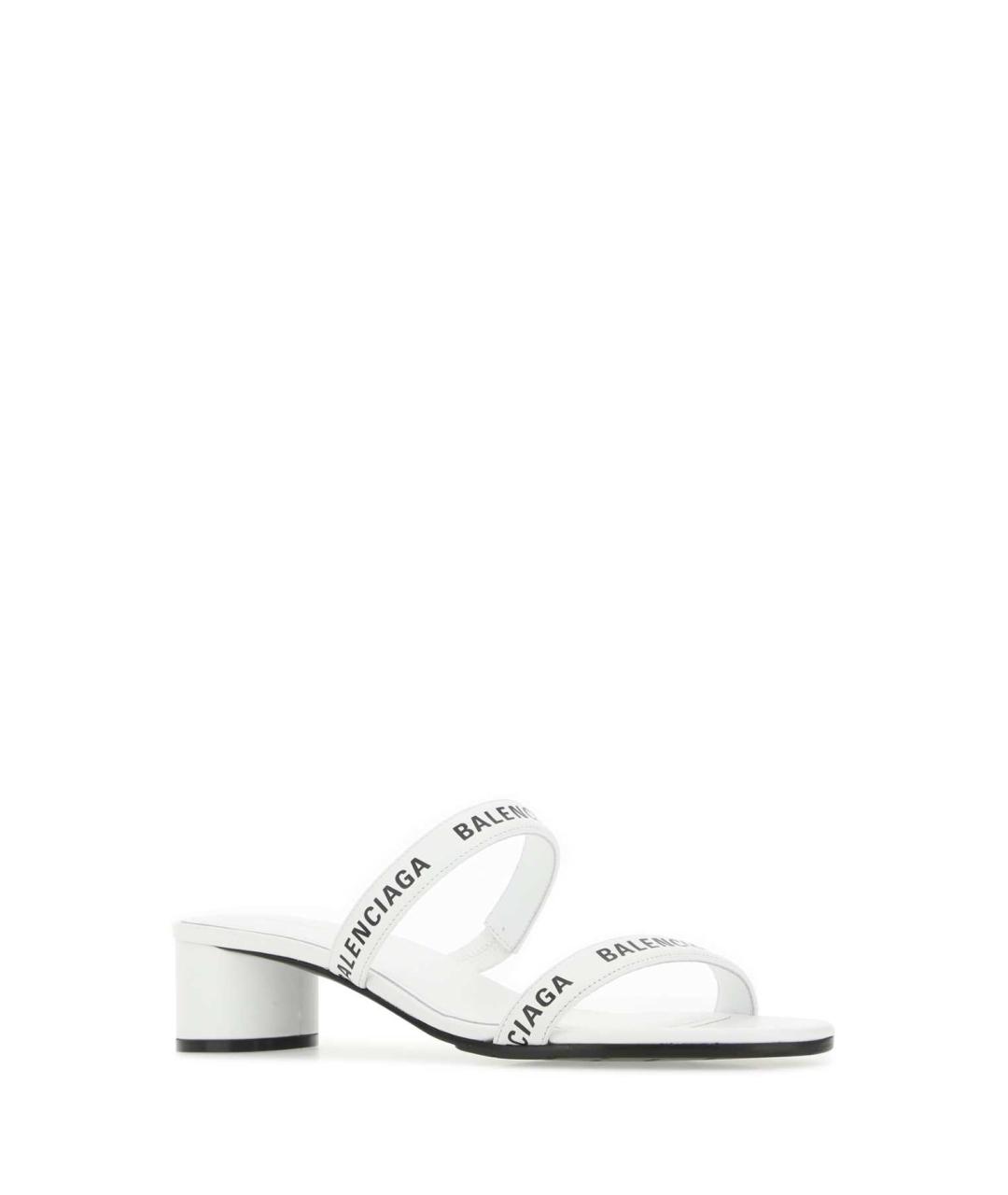 BALENCIAGA Белые кожаные сандалии, фото 2