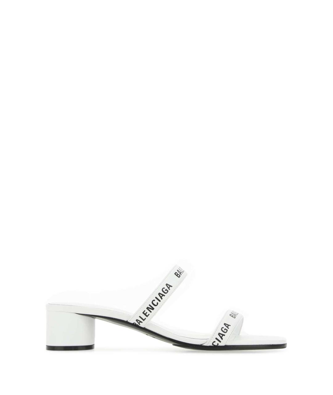 BALENCIAGA Белые кожаные сандалии, фото 1