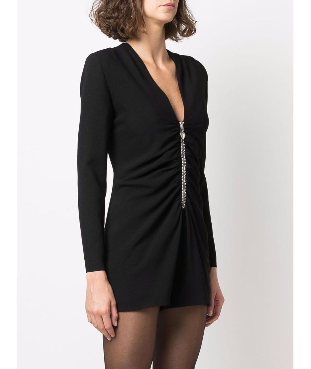 SAINT LAURENT Черный шелковый комбинезон, фото 3