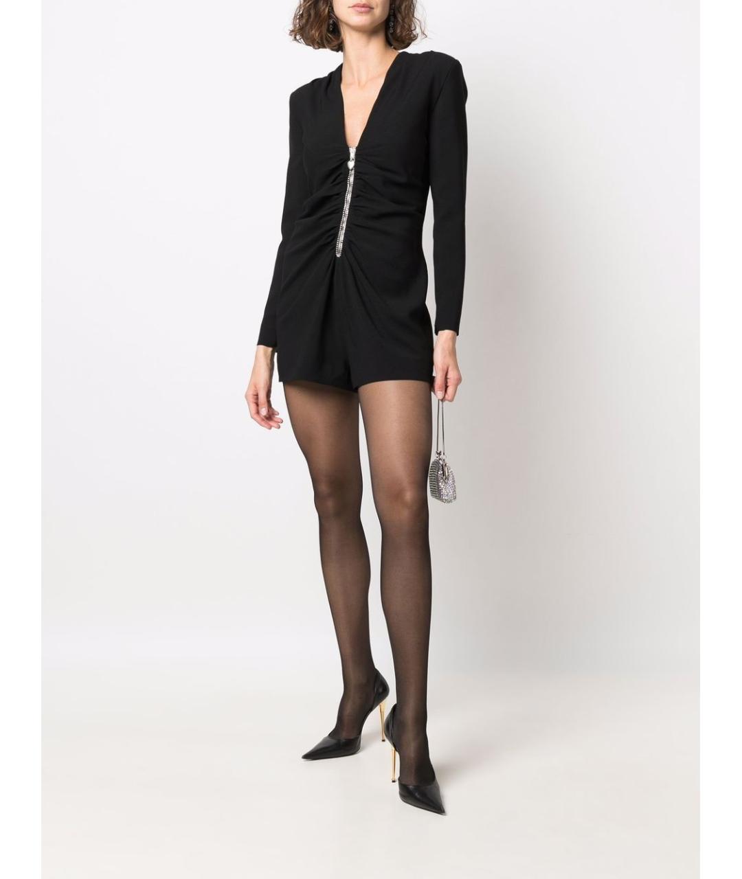 SAINT LAURENT Черный шелковый комбинезон, фото 2