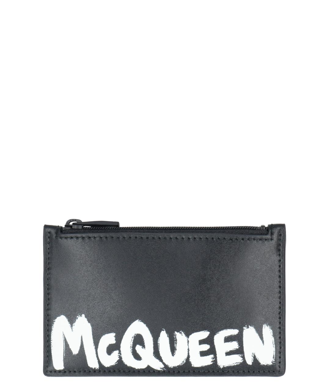 ALEXANDER MCQUEEN Черный кожаный кардхолдер, фото 1