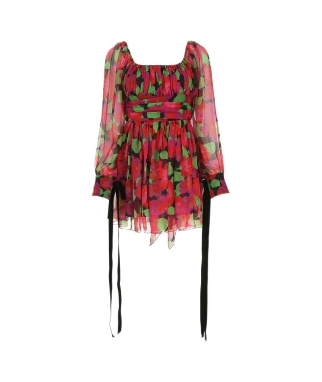SAINT LAURENT Мульти шелковое повседневное платье, фото 1