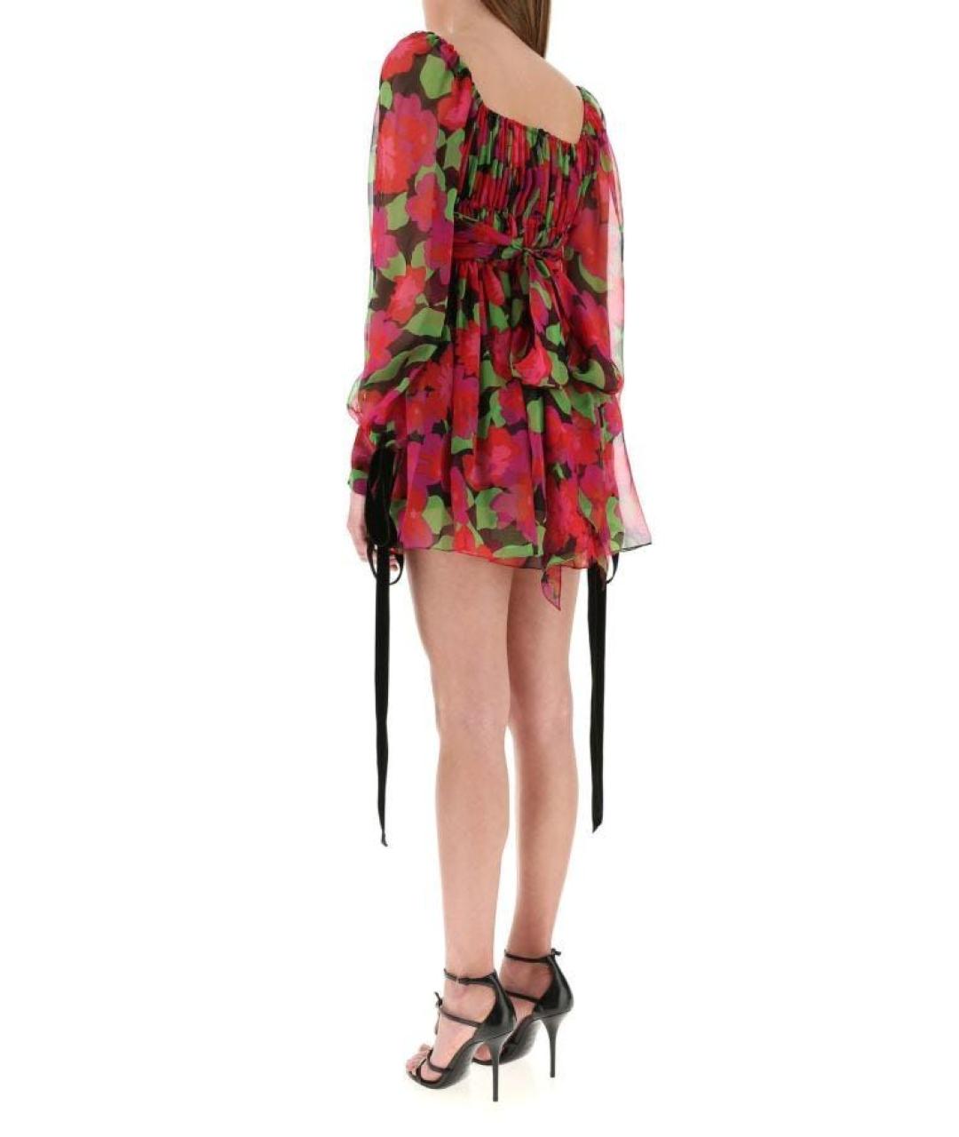 SAINT LAURENT Мульти шелковое повседневное платье, фото 3