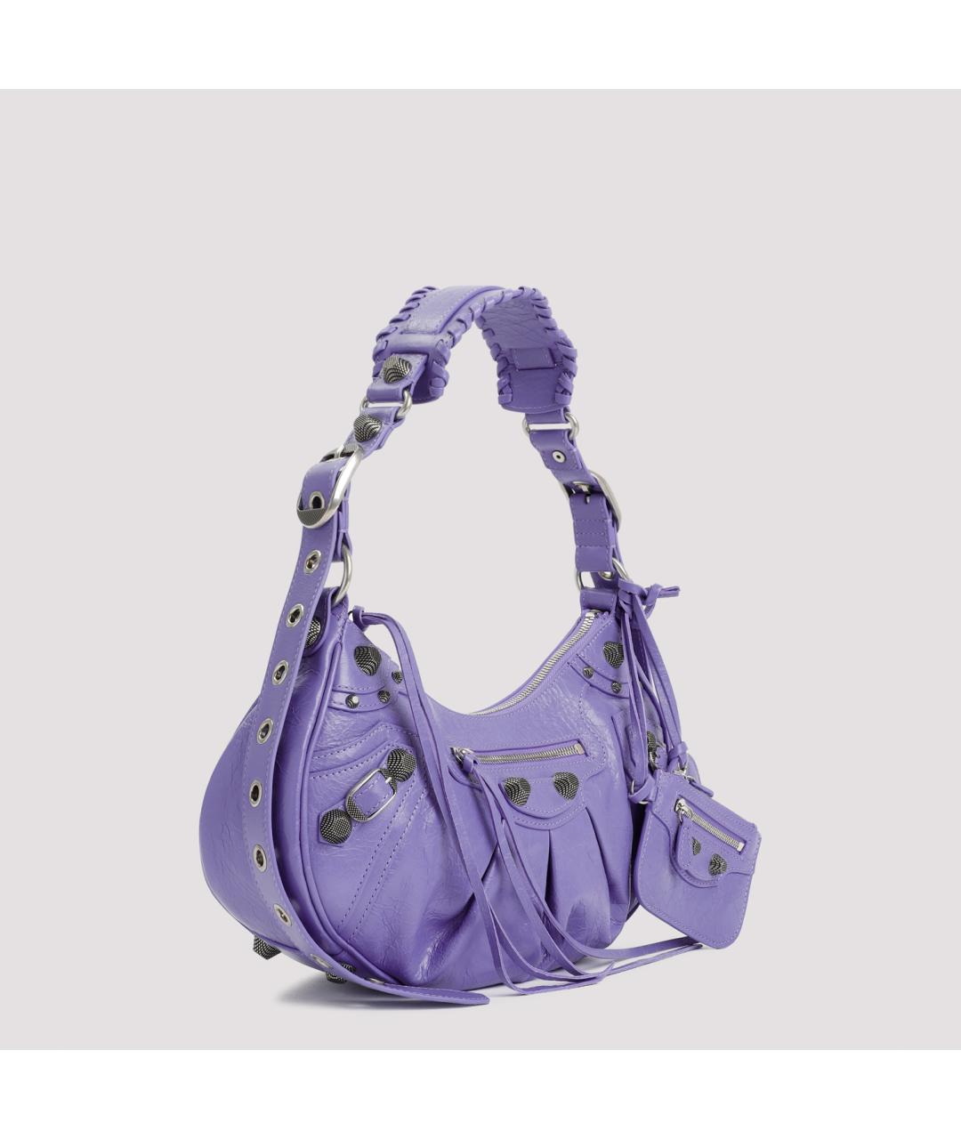 BALENCIAGA Фиолетовая кожаная сумка через плечо, фото 4