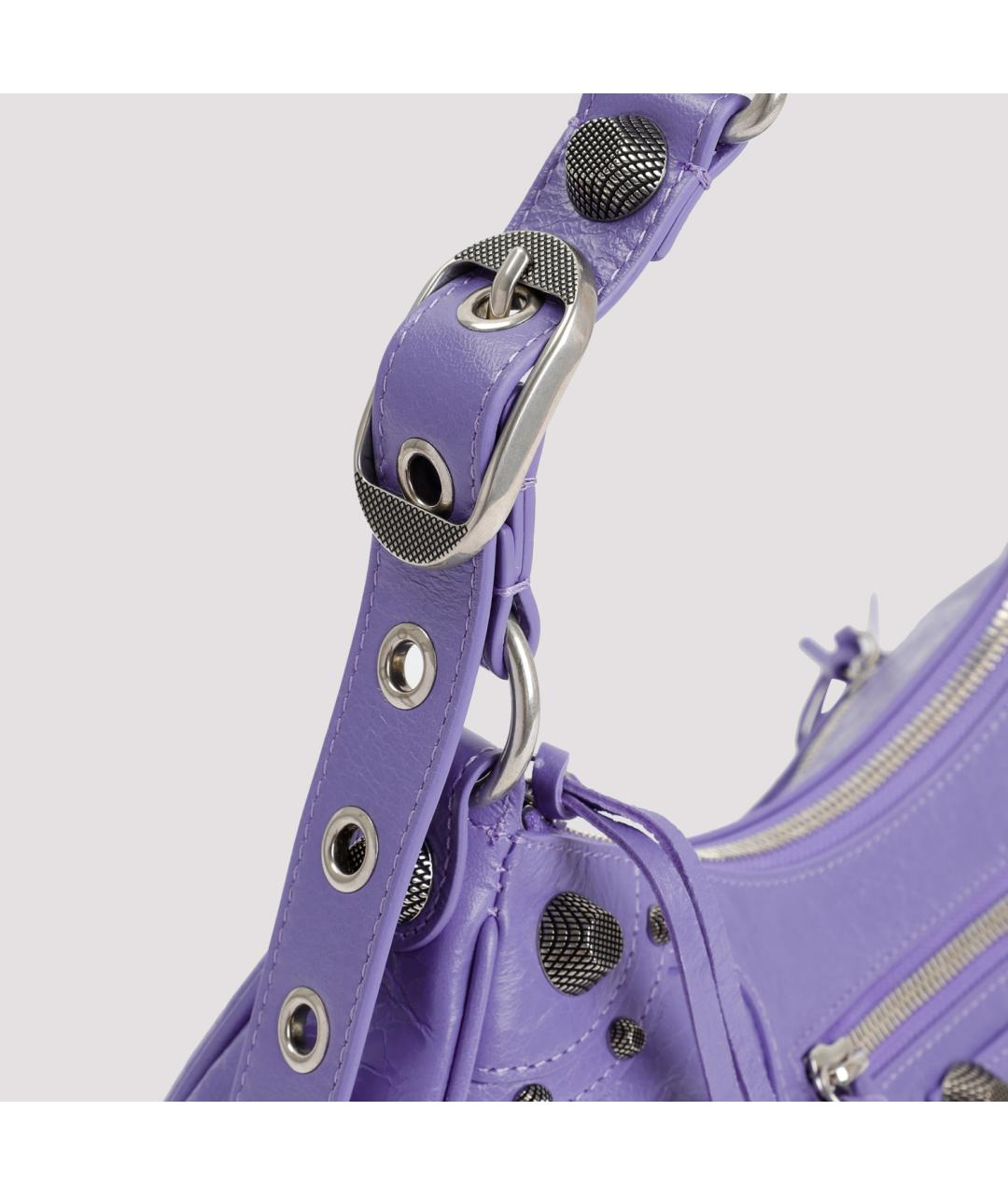 BALENCIAGA Фиолетовая кожаная сумка через плечо, фото 5