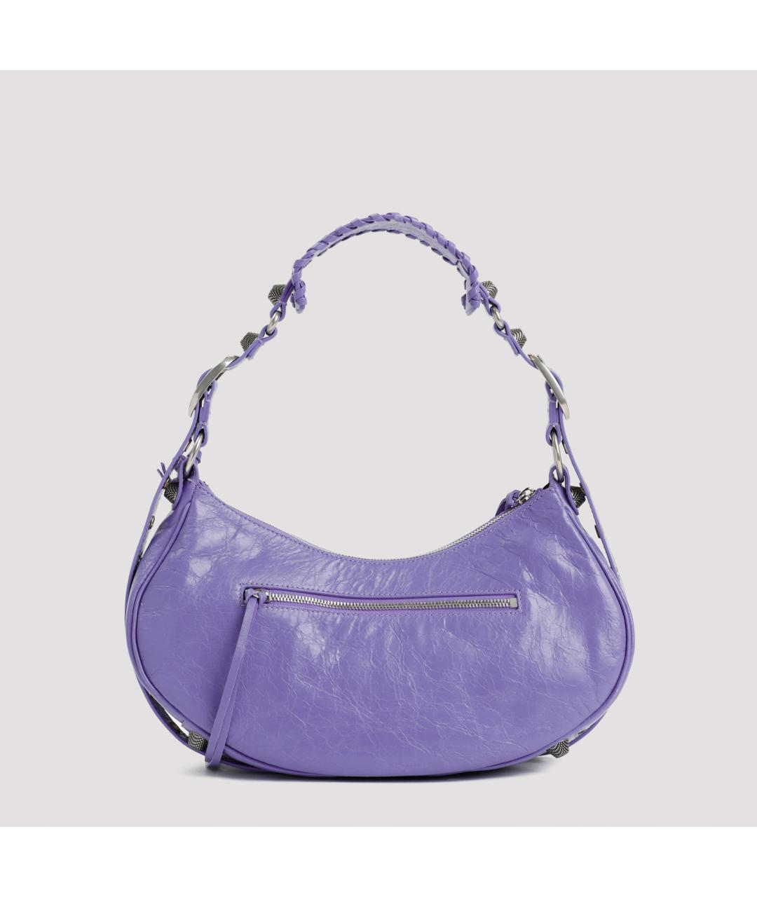 BALENCIAGA Фиолетовая кожаная сумка через плечо, фото 3