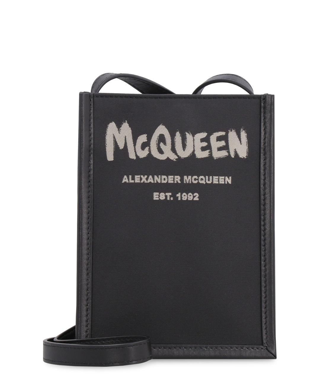 ALEXANDER MCQUEEN Черная синтетическая сумка через плечо, фото 1