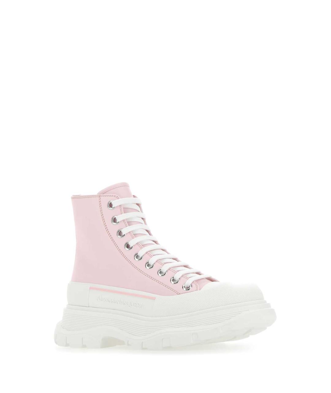 ALEXANDER MCQUEEN Розовые кожаные кеды, фото 2