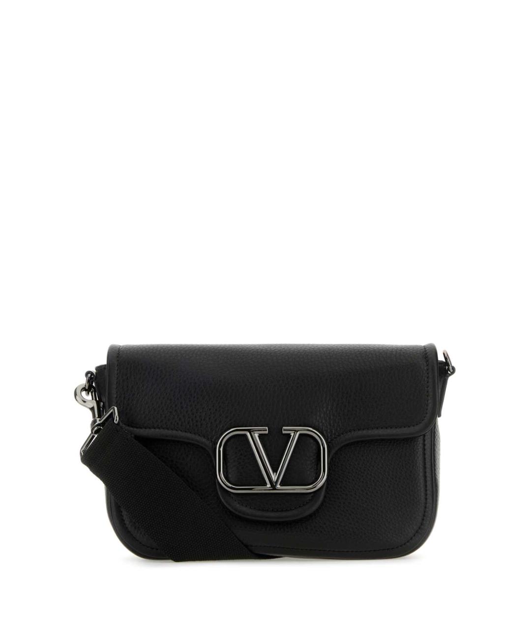 VALENTINO Черная кожаная сумка через плечо, фото 1