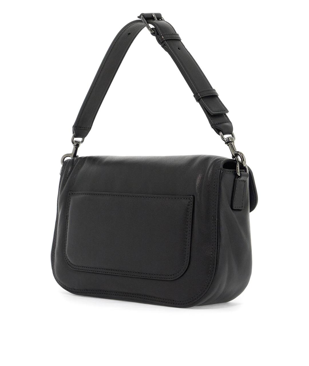 VALENTINO Черная кожаная сумка с короткими ручками, фото 3