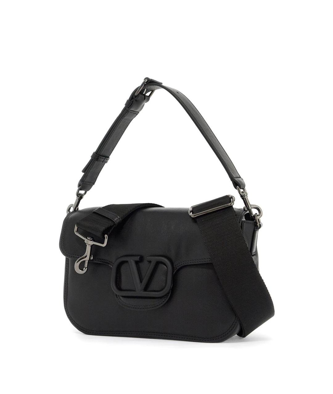 VALENTINO Черная кожаная сумка с короткими ручками, фото 4