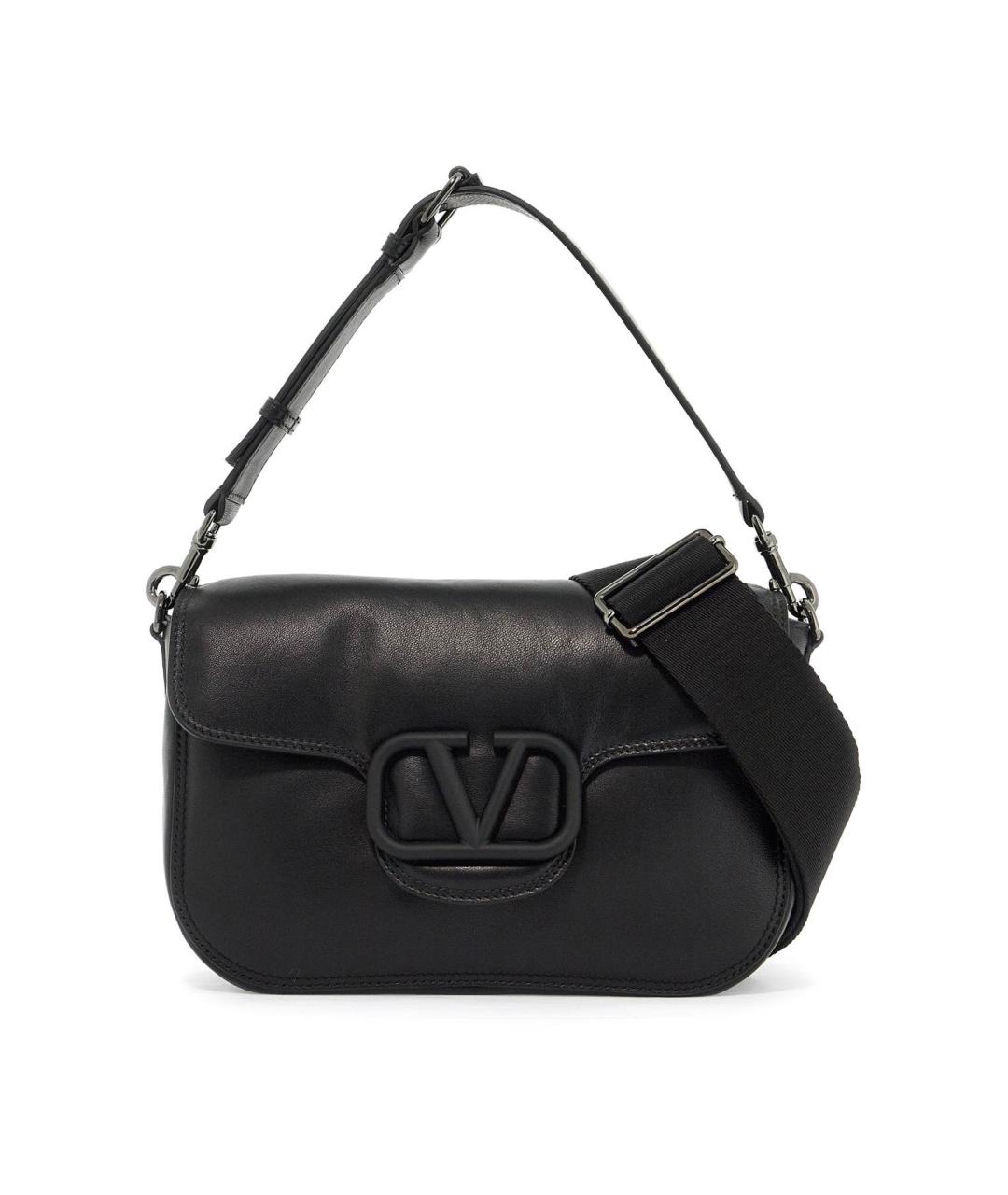 VALENTINO Черная кожаная сумка с короткими ручками, фото 2