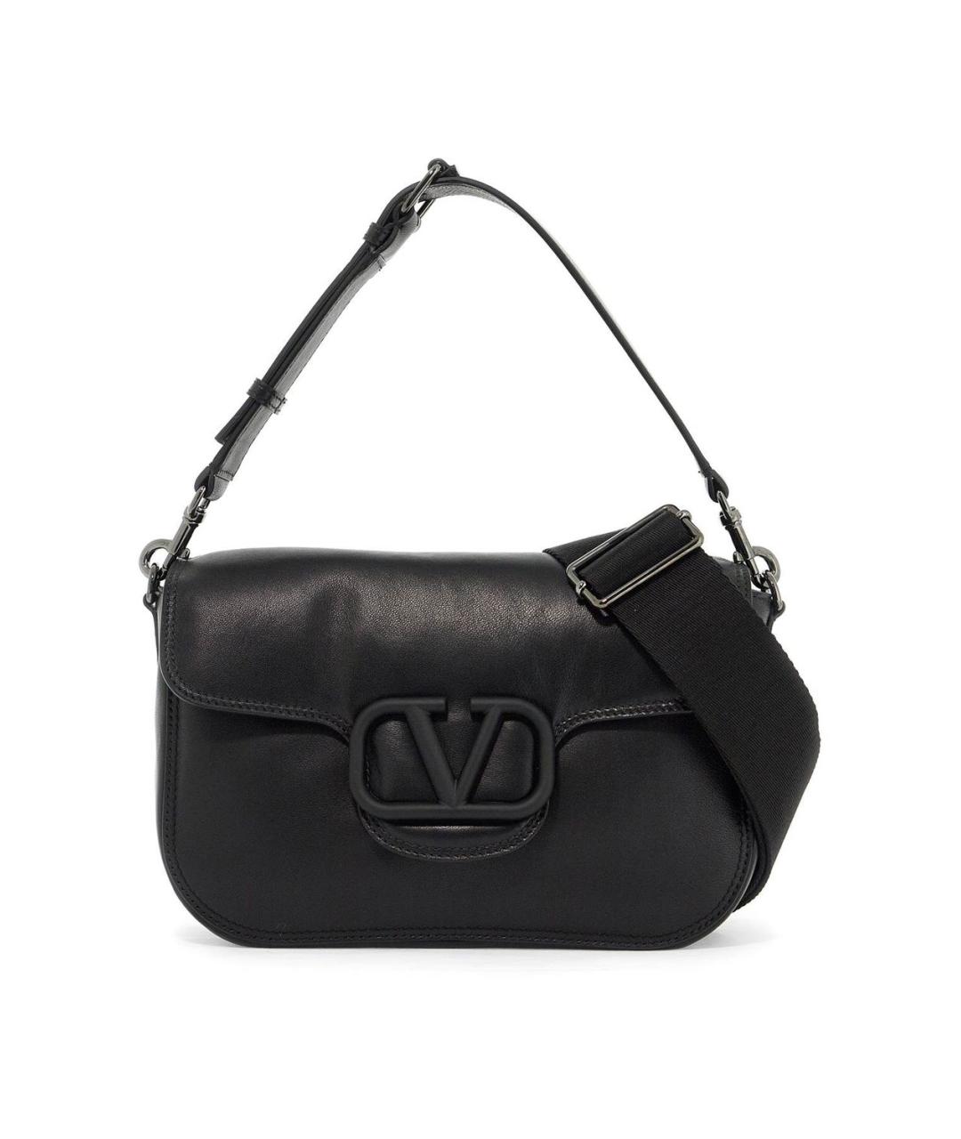 VALENTINO Черная кожаная сумка с короткими ручками, фото 1