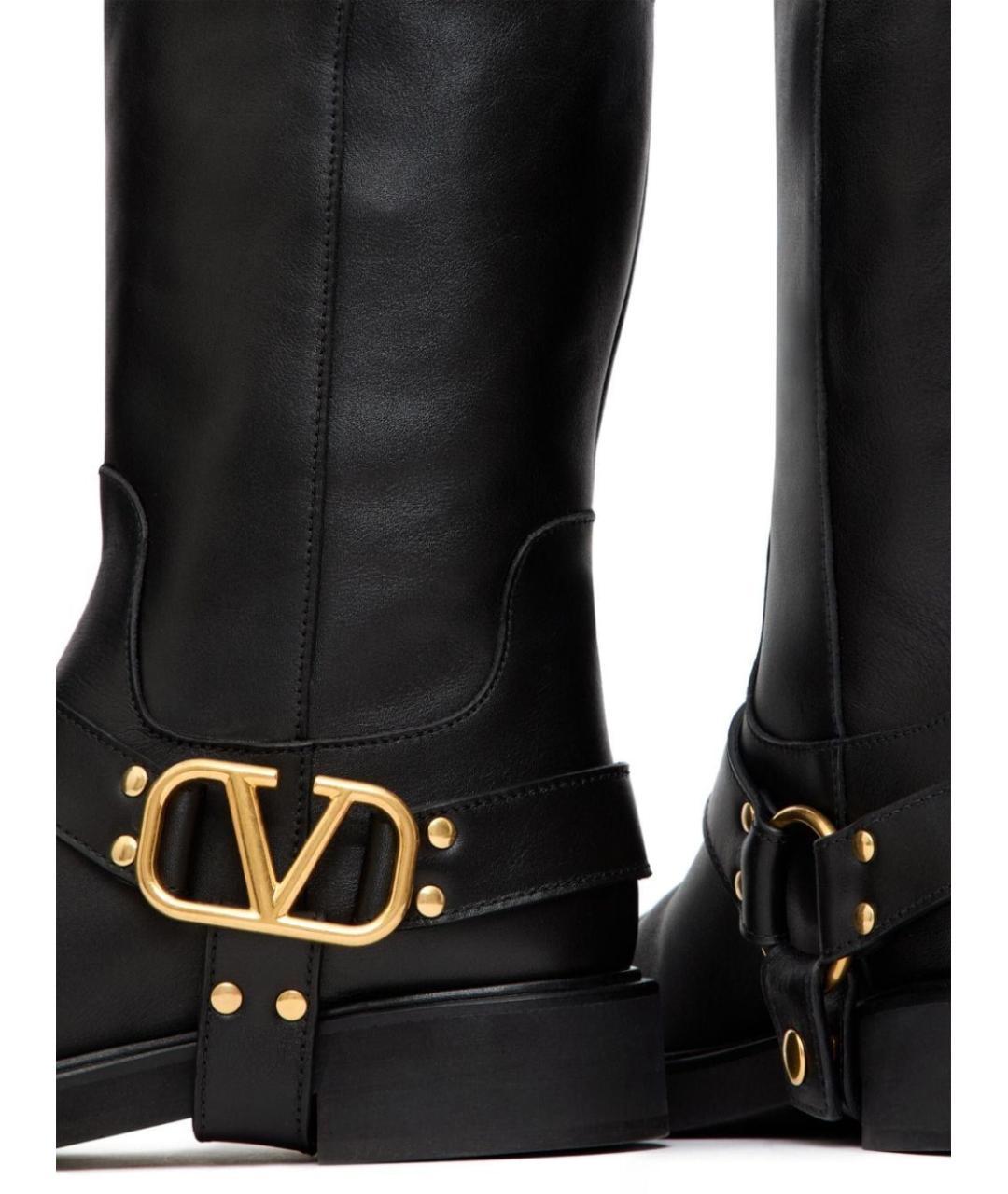 VALENTINO Черные кожаные ботинки, фото 4