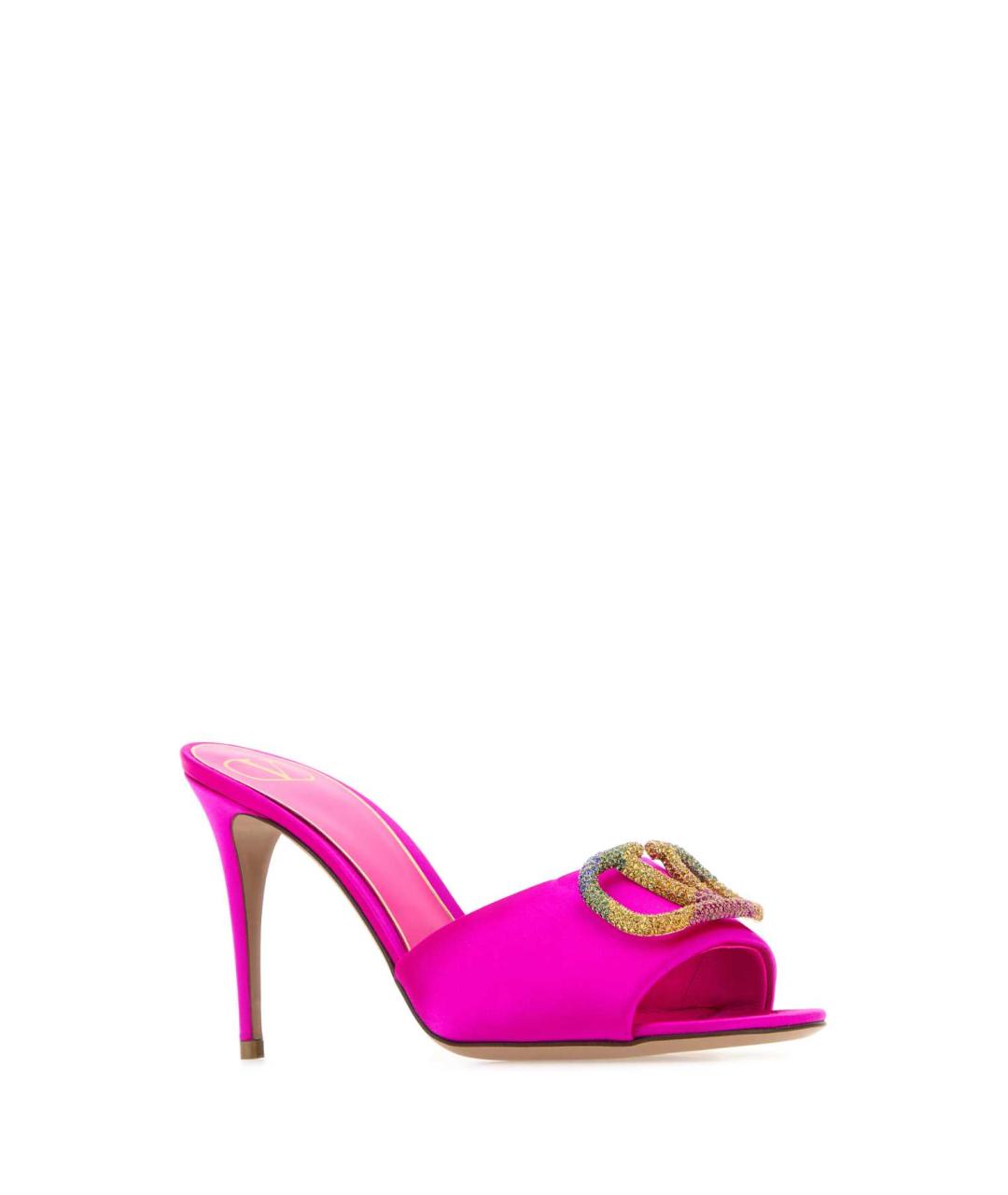 VALENTINO Розовые текстильные мюли, фото 2