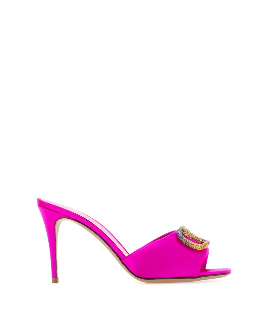 VALENTINO Розовые текстильные мюли, фото 1