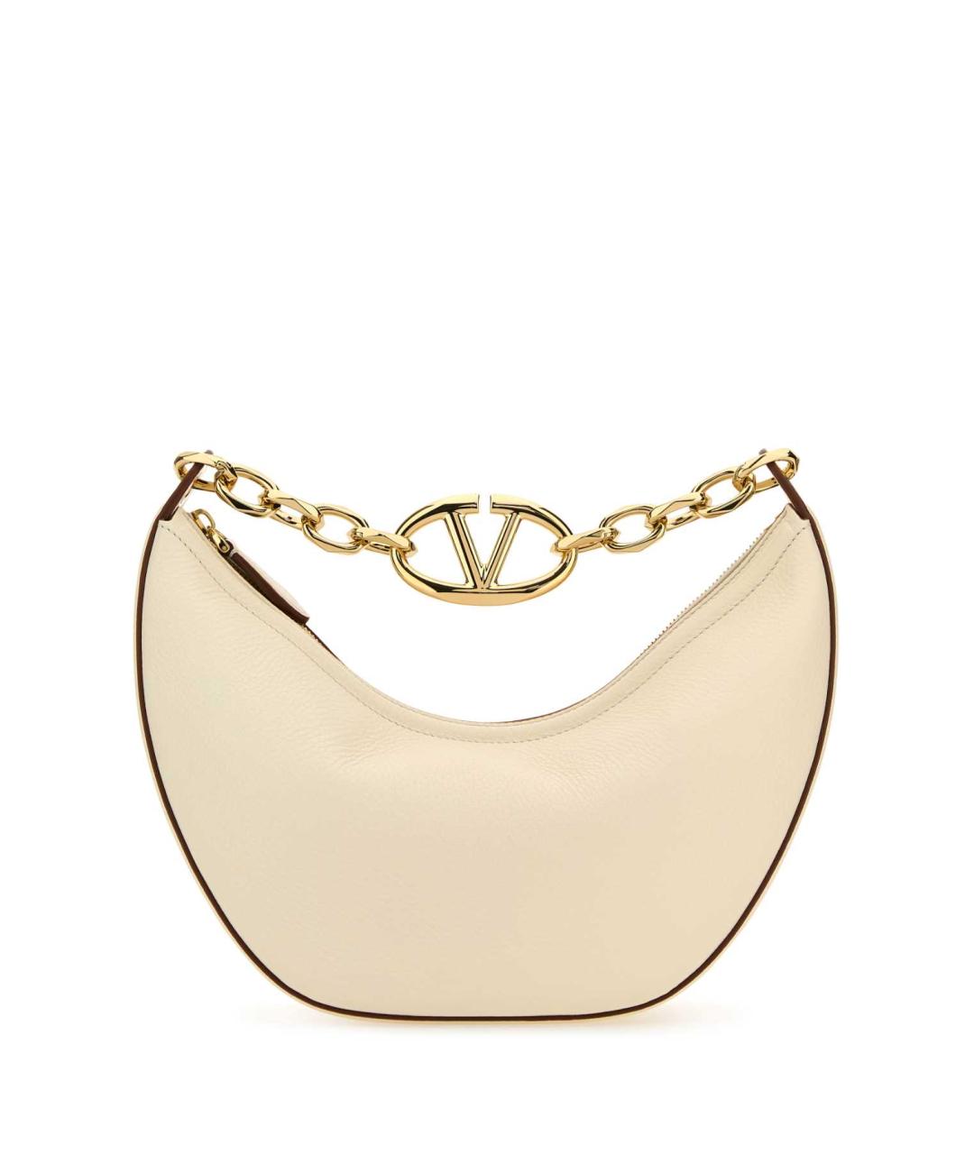 VALENTINO Бежевая кожаная сумка с короткими ручками, фото 1