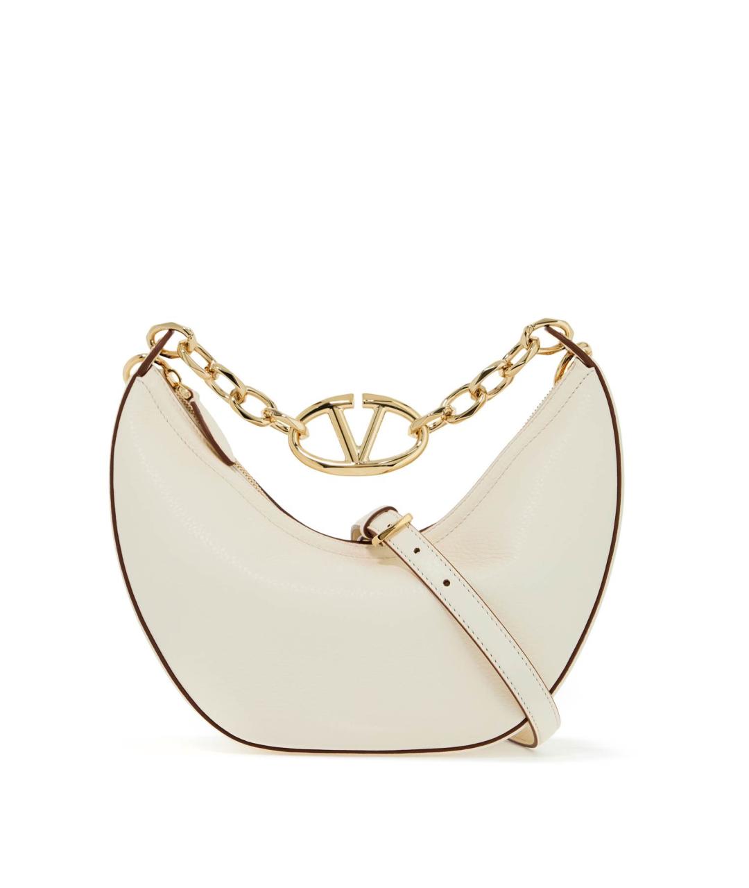 VALENTINO Бежевая кожаная сумка с короткими ручками, фото 2