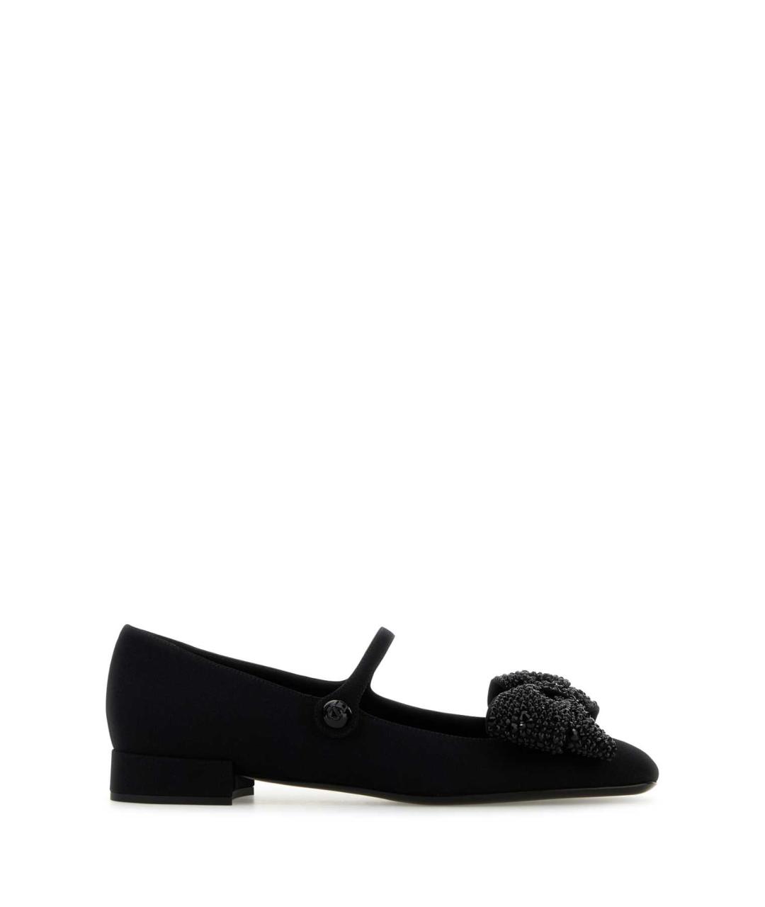 VALENTINO Черные кожаные балетки, фото 1