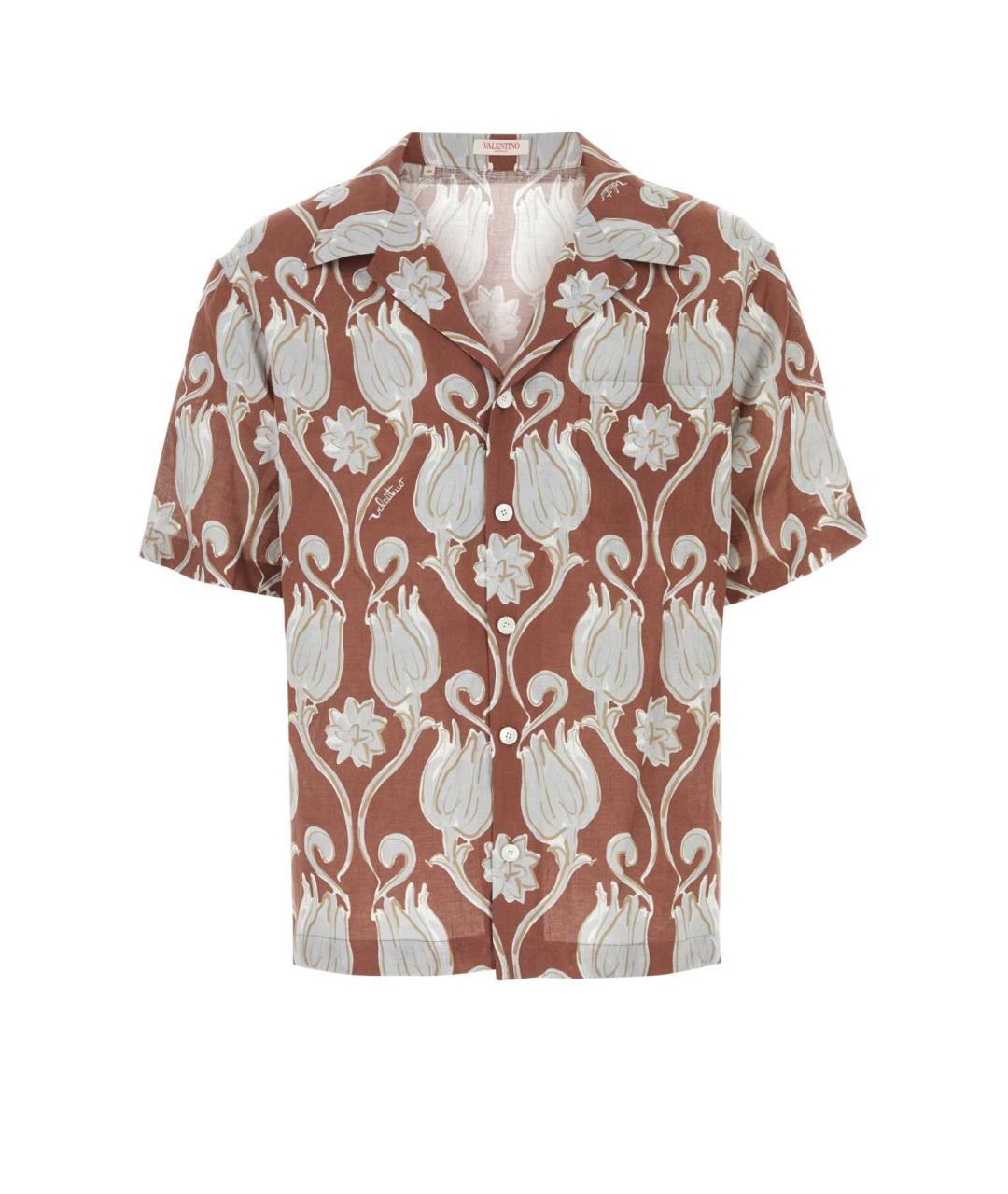 VALENTINO Коричневая льняная рубашка, фото 1