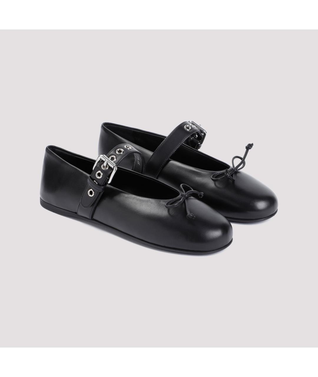 MIU MIU Черные кожаные балетки, фото 4