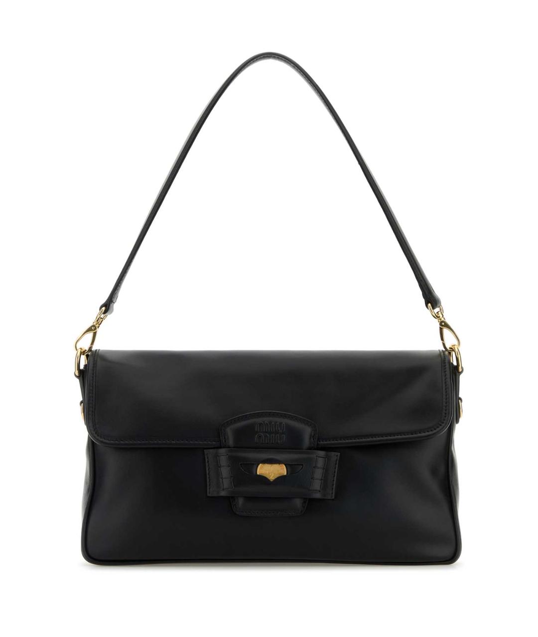 MIU MIU Черная кожаная сумка через плечо, фото 1
