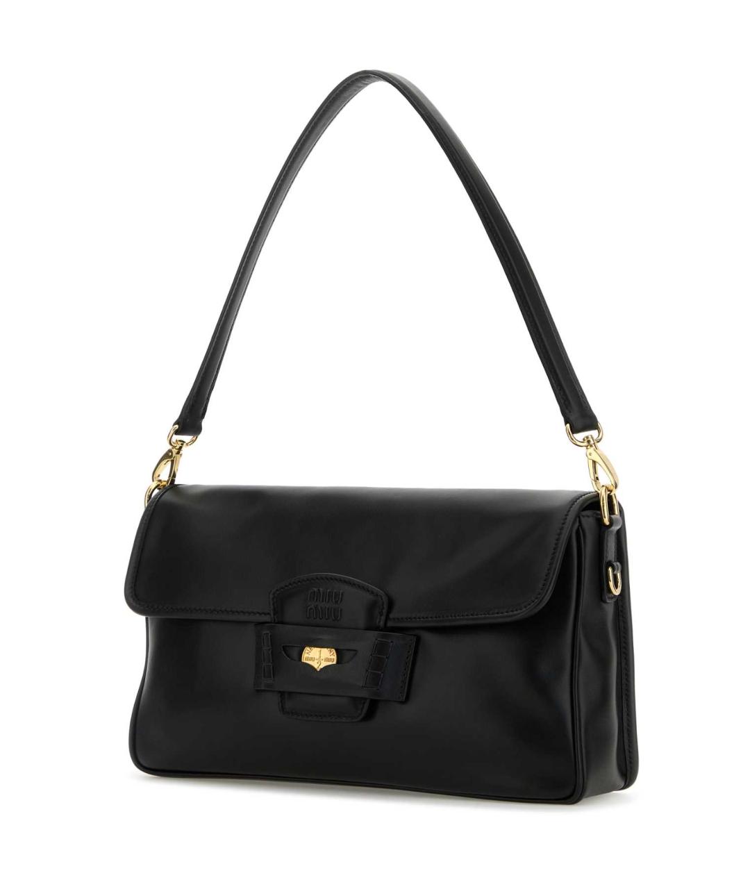 MIU MIU Черная кожаная сумка через плечо, фото 2