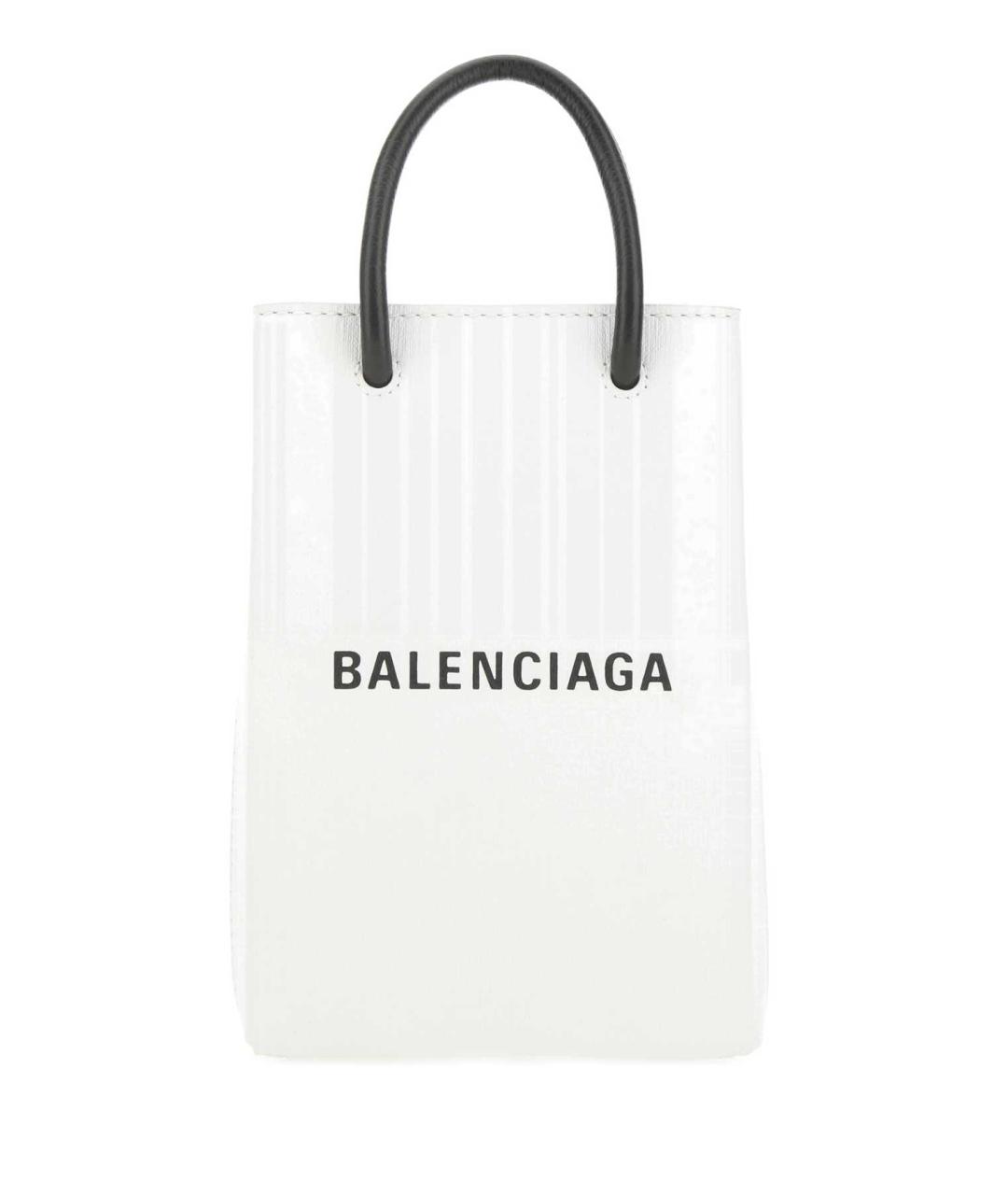 BALENCIAGA Белая кожаная сумка тоут, фото 1