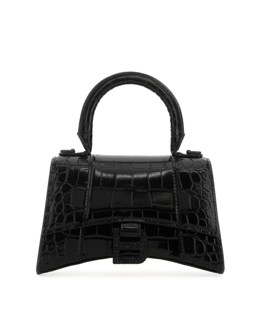 BALENCIAGA Черная кожаная сумка с короткими ручками, фото 1