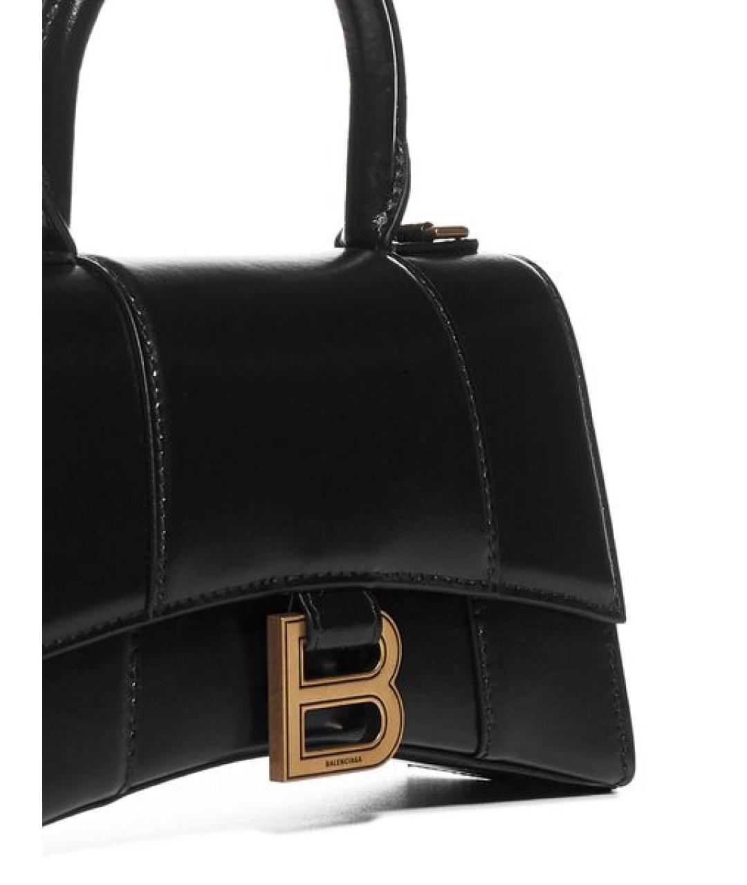 BALENCIAGA Черная кожаная сумка с короткими ручками, фото 5