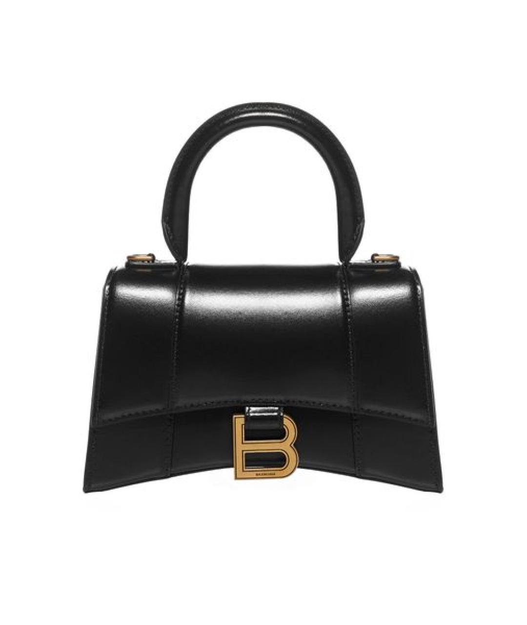 BALENCIAGA Черная кожаная сумка с короткими ручками, фото 1