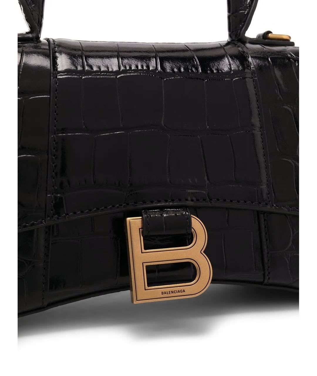BALENCIAGA Черная сумка с короткими ручками из лакированной кожи, фото 5