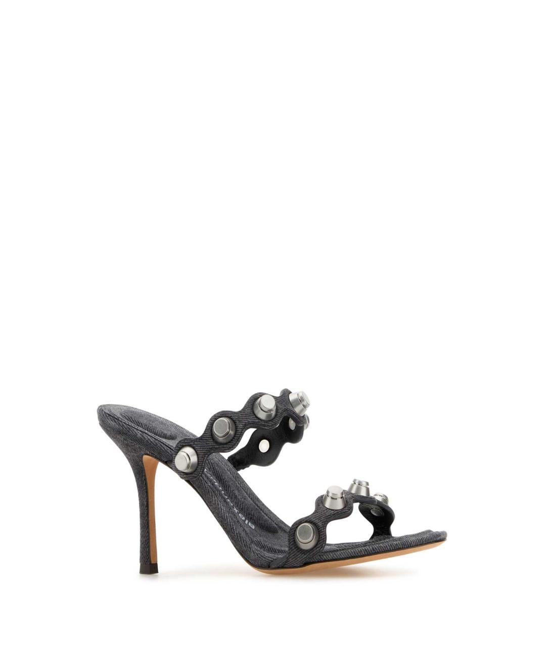 ALEXANDER WANG Серые кожаные мюли, фото 2