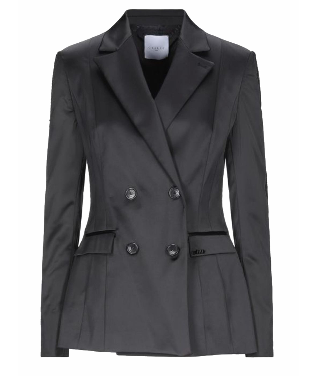 GAELLE BONHEUR Черный атласный жакет/пиджак, фото 1