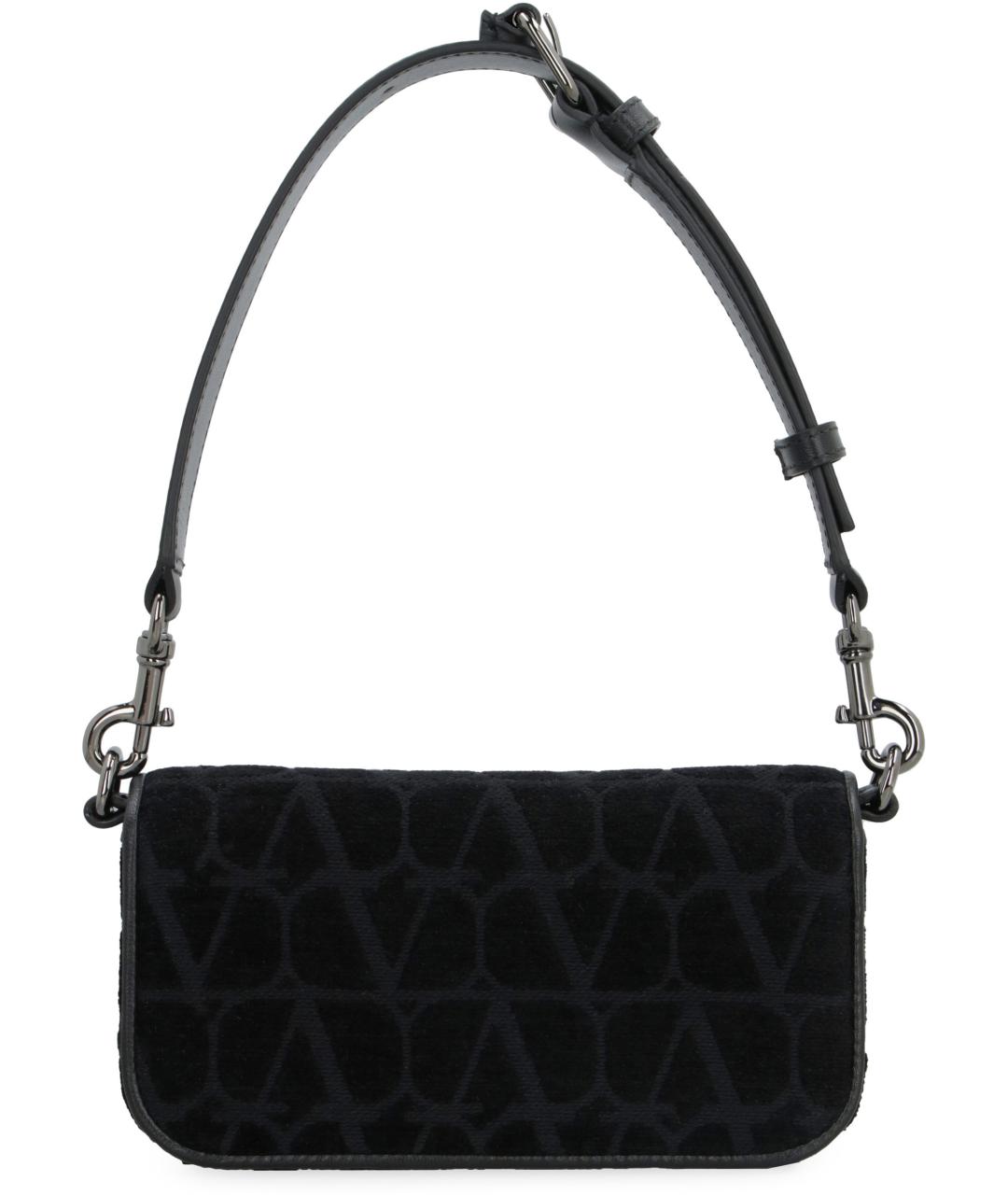 VALENTINO Черная кожаная сумка через плечо, фото 3