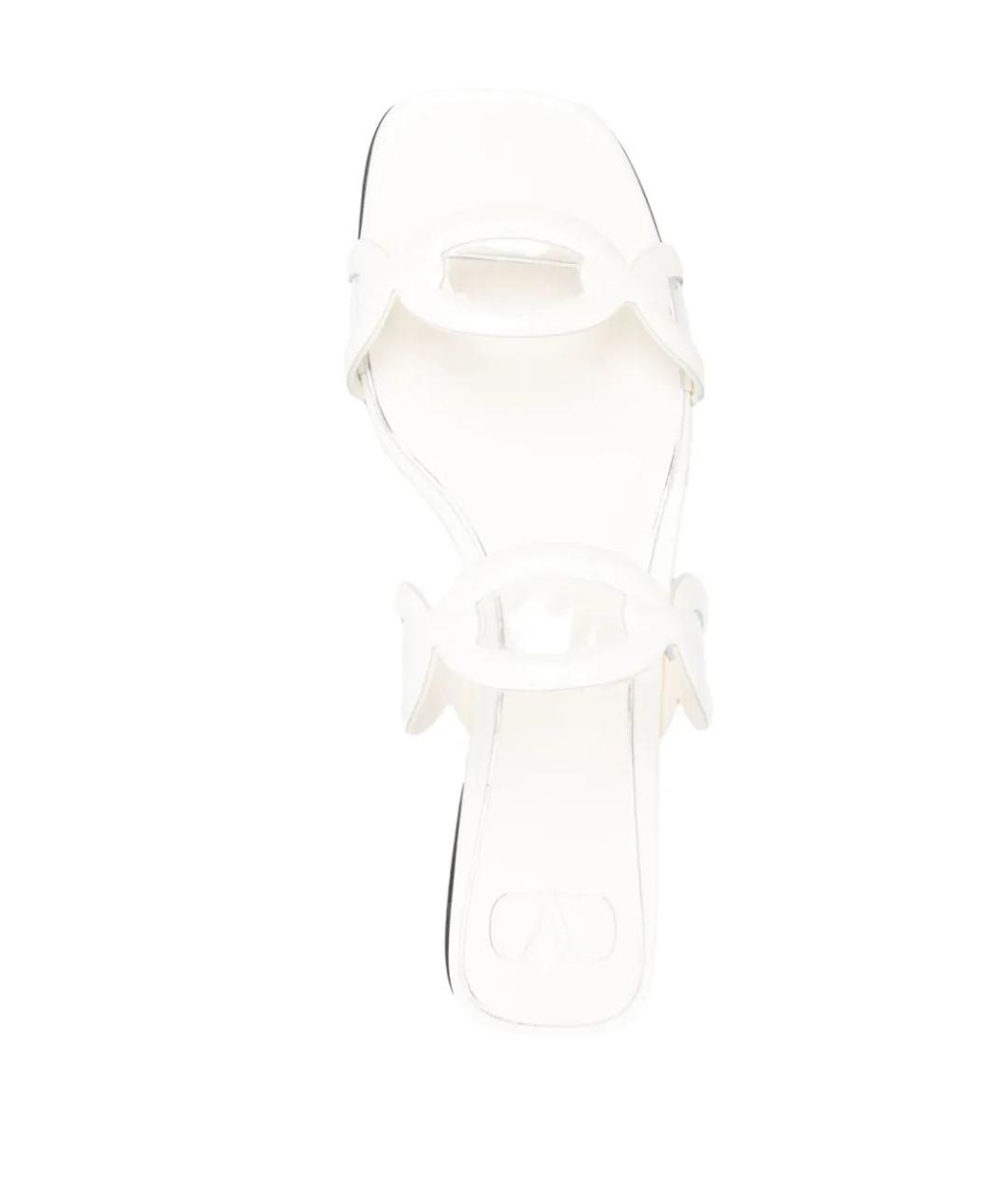 VALENTINO Белые кожаные шлепанцы, фото 4