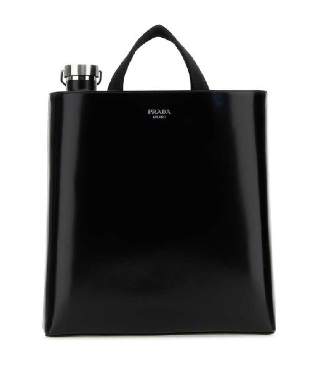 PRADA Черная кожаная сумка с короткими ручками, фото 1