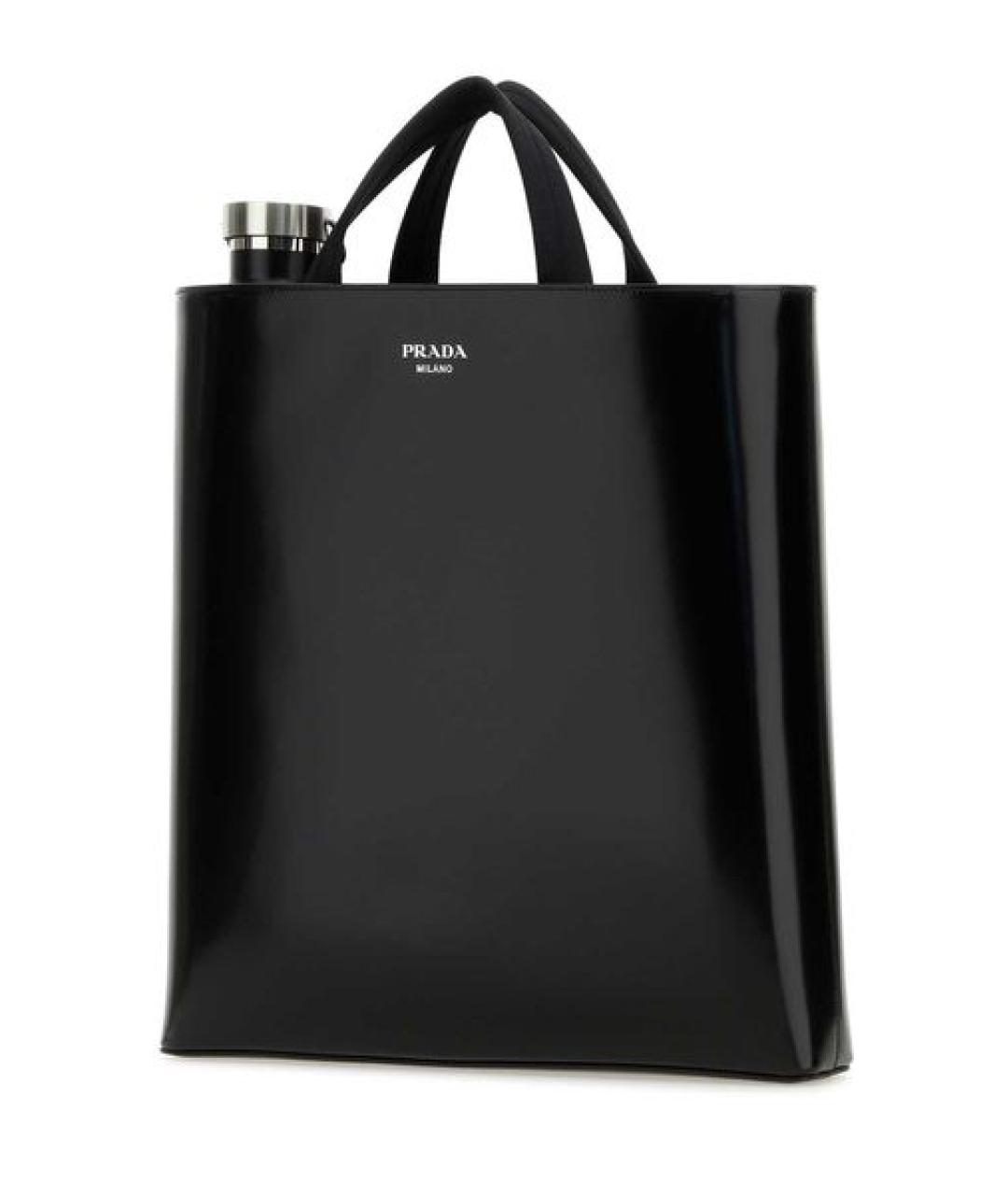 PRADA Черная кожаная сумка с короткими ручками, фото 3
