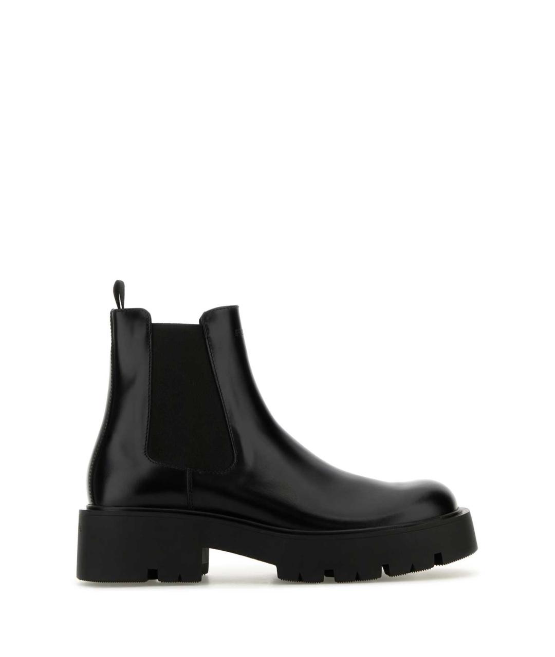 PRADA Черные кожаные высокие ботинки, фото 1