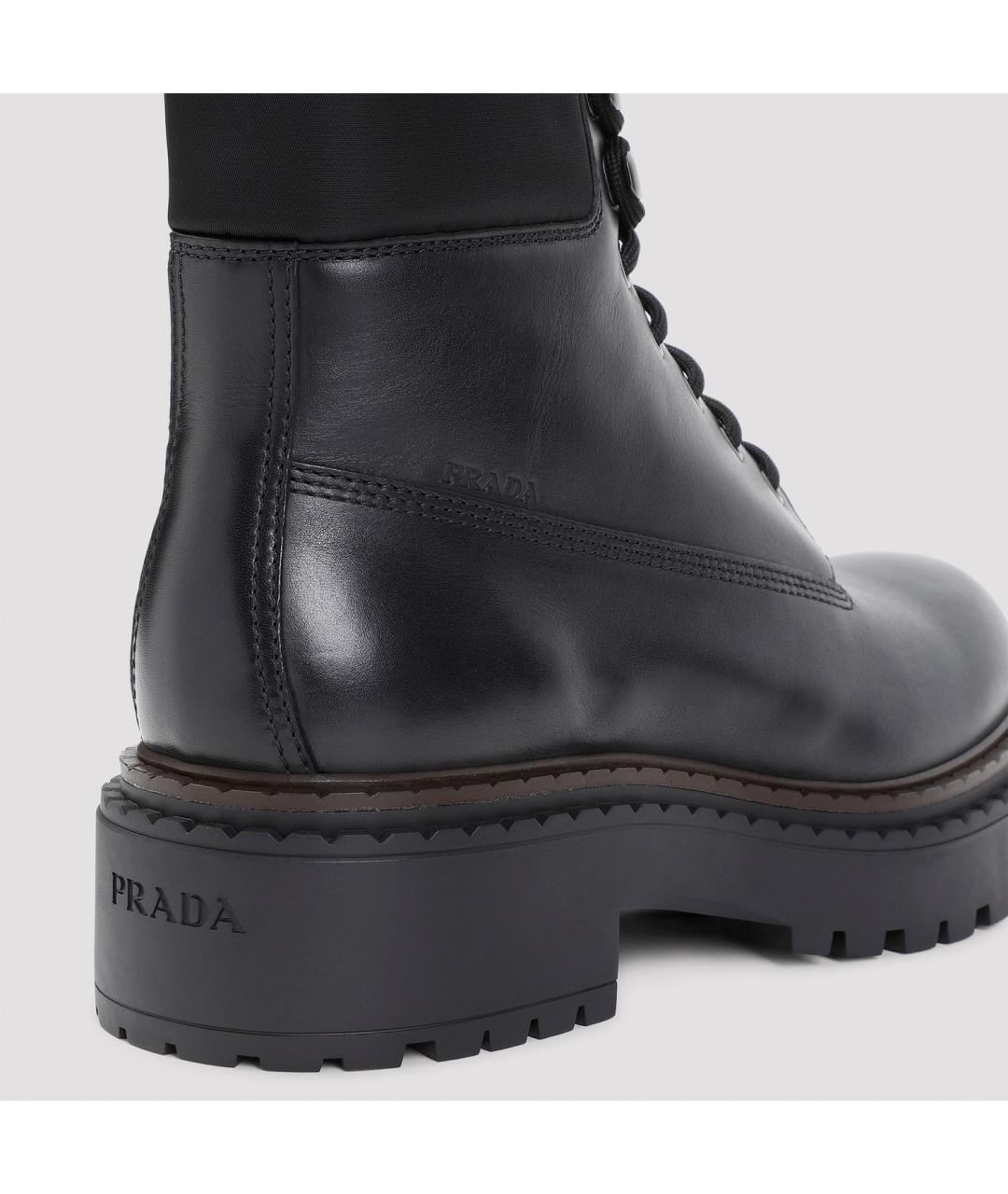 PRADA Черные кожаные высокие ботинки, фото 5