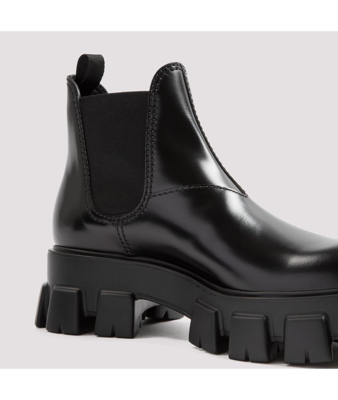 PRADA Черные кожаные высокие ботинки, фото 5