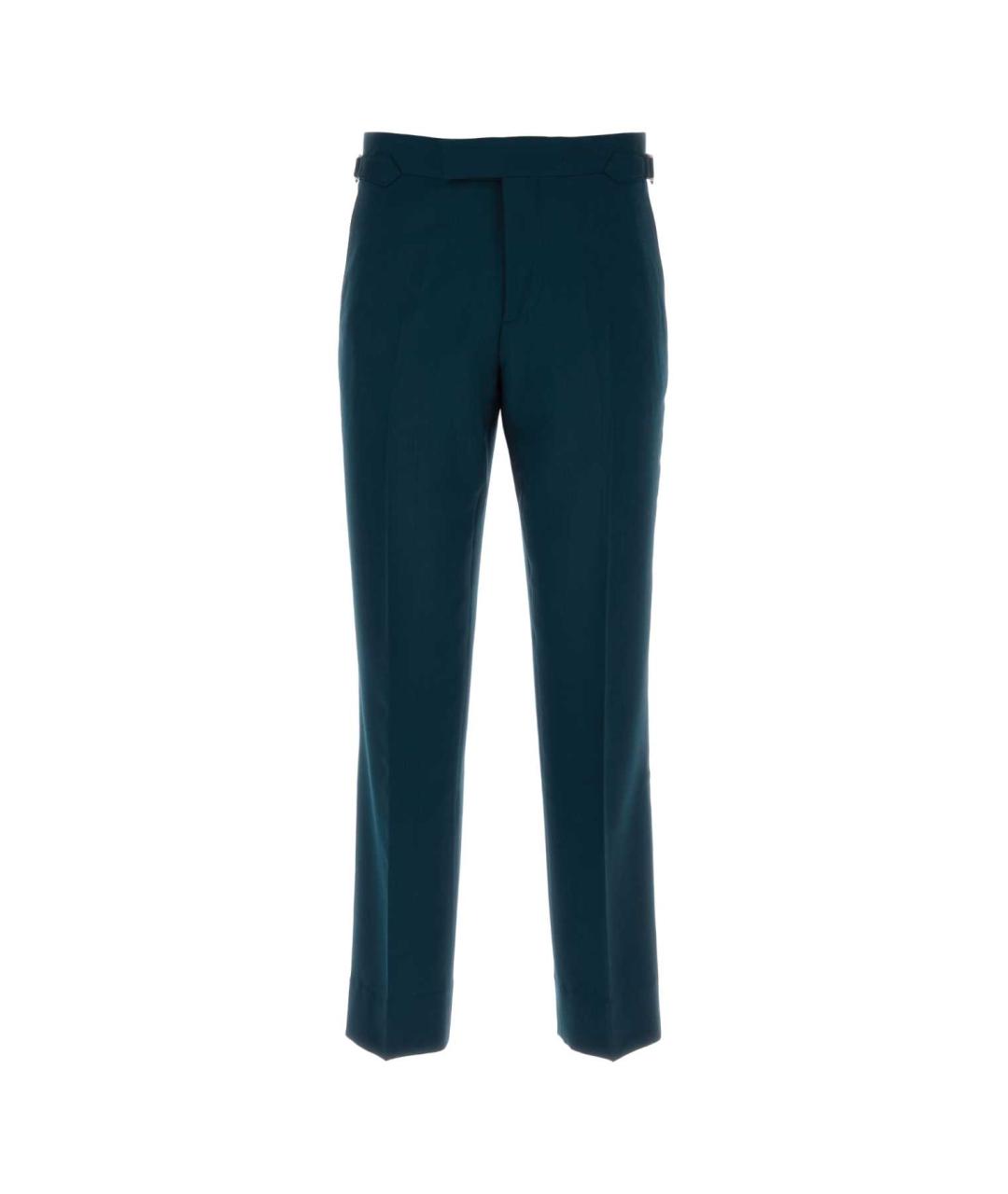 VIVIENNE WESTWOOD Бирюзовые шерстяные прямые брюки, фото 1