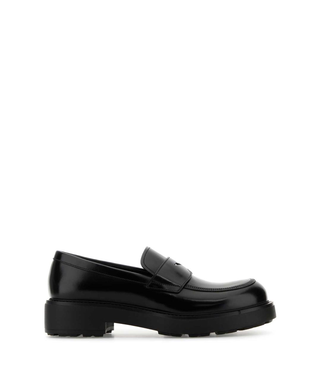 PRADA Черные кожаные лоферы, фото 1