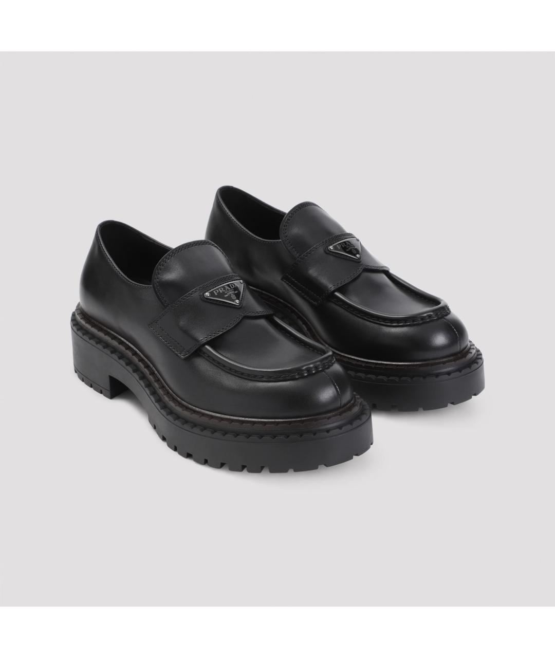 PRADA Черные кожаные лоферы, фото 4