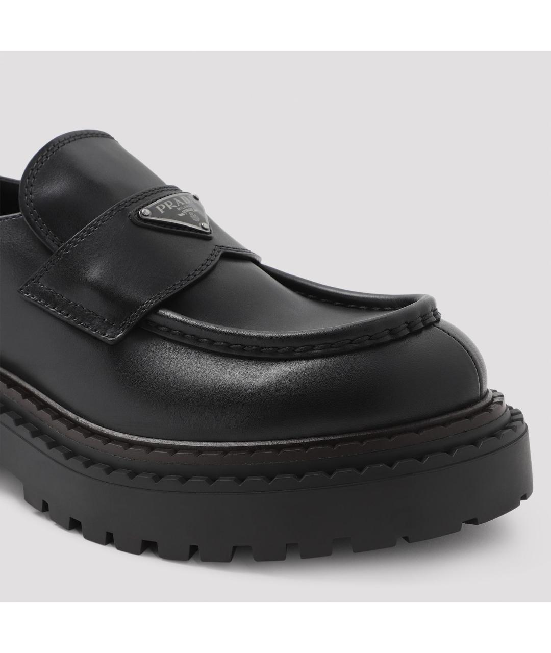 PRADA Черные кожаные лоферы, фото 5